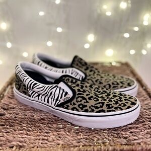 Vans Animal Print Slip-On Sneakers